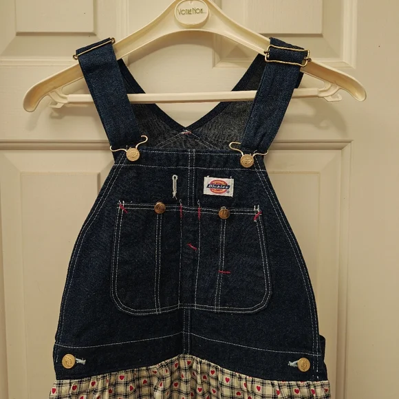 One of a Kind Dickies Custom Upcycled Patchwork Denim Overalls Maxi Dress. - Picture 2 of 10